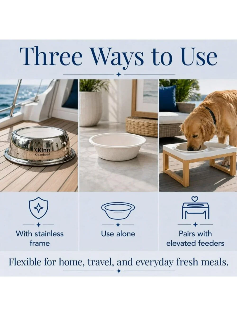 Stainless Steel Pet Bowls Set of 2 - 24 oz, Durable & Easy to Clean Design